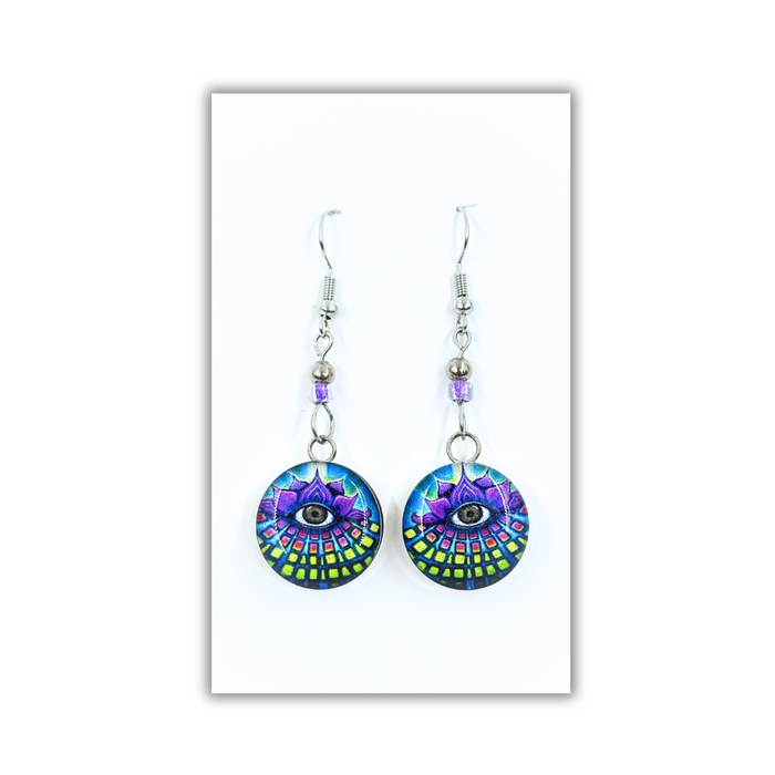 Round Earrings - Evil Eye