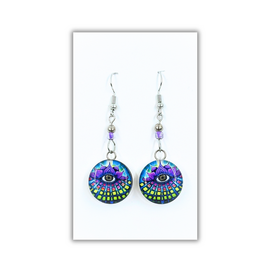 Round Earrings - Evil Eye