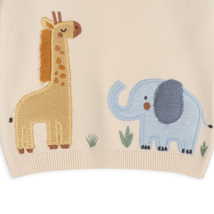 Safari Applique Sweater Knit Baby Pullover (Organic Cotton)