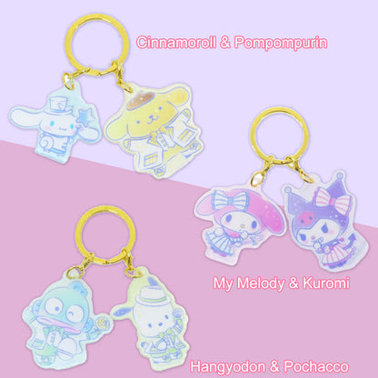 Sanrio Acrylic Charm & Gold Keychain