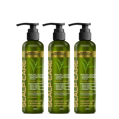 Scalp care Dandruff Removal Shampoo with Salicylic Acid, Tea Tree & Eucalyptus Oil –Reduces Dandruff & Flakes, Soothes Itchy scalp & Nourishes Hair - Keya Seth Aromatherapy