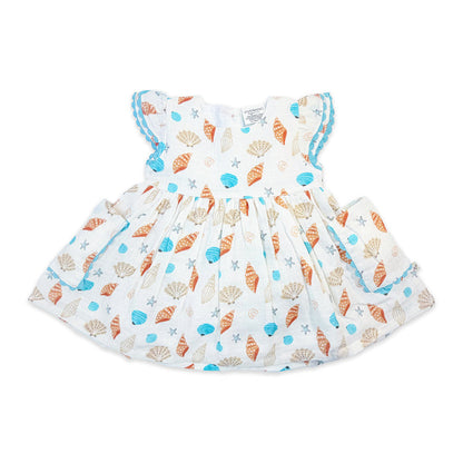 Seashell Pocket Baby Dress (Organic Muslin) - Front