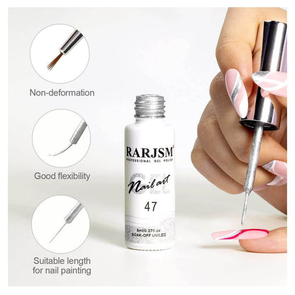 Silver | RARJSM ® Nail Art Gel Liner Painting Nail Gel Polish | 8ml #47