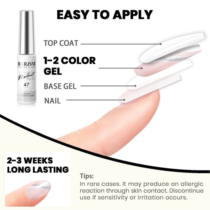 Silver | RARJSM ® Nail Art Gel Liner Painting Nail Gel Polish | 8ml #47