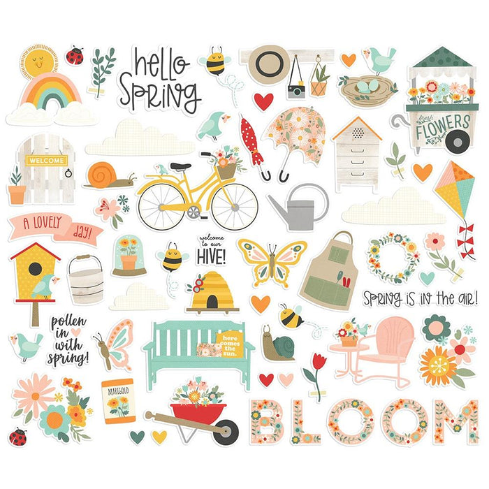 Simple Stories - Bits & Pieces Die-Cuts - 61/Pkg - Full Bloom. Available at Embellish Away located in Bowmanville Ontario Canada.