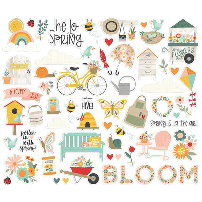Simple Stories - Bits & Pieces Die-Cuts - 61/Pkg - Full Bloom. Available at Embellish Away located in Bowmanville Ontario Canada.