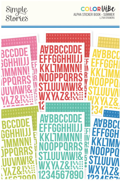 Simple Stories - Color Vibe Alpha Sticker Book - 12/Sheets - Summer - 1758/Pkg. Available at Embellish Away located in Bowmanville Ontario Canada.
