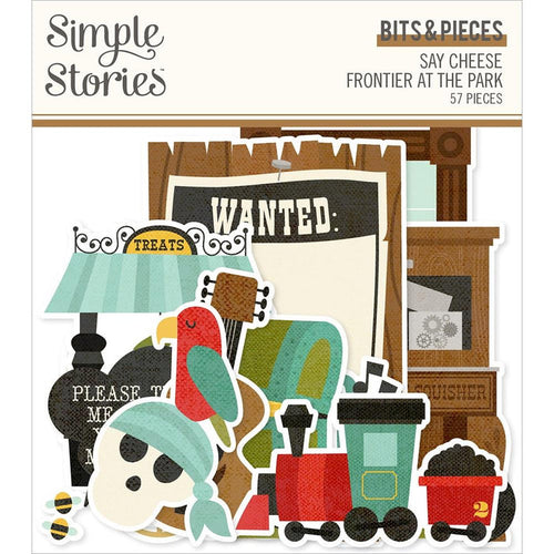 Simple Stories - Say Cheese Frontier At The Park - Bits & Pieces Die-Cuts - 57/Pk. This package includes 57 Die Cut Cardstock Pieces. Not just Perfect for the theme parks but also great for Halloween; especially if you've got a Pirate. Made in USA. Embellish Away located in Bowmanville Ontario Canada.