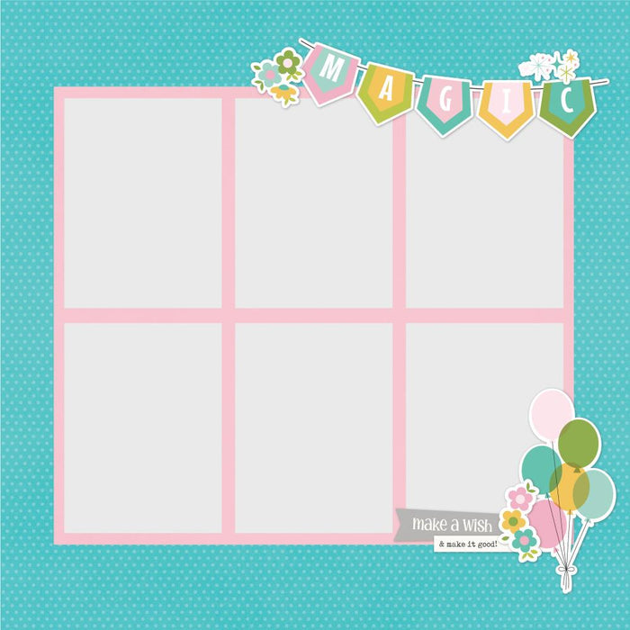 Simple Stories - Simple Pages Page Pieces - Say Cheese Fantasy At The Park. This package includes 15 Large Die Cut Cardstock Pieces. Made in USA. Available at Embellish Away located in Bowmanville Ontario Canada. layout by Brand Ambassador.