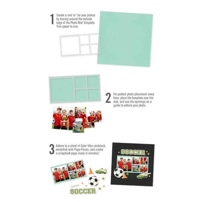 Simple Stories - Simple Pages Page Template - Design 12. This package includes (1) 1-4"X4" & 4-2"X2". Simple Pages Page Templates will be your new go-to tool for quick and easy scrapbooking. This reusable plastic template helps you design a layout in minutes. Available at Embellish Away located in Bowmanville Ontario Canada.