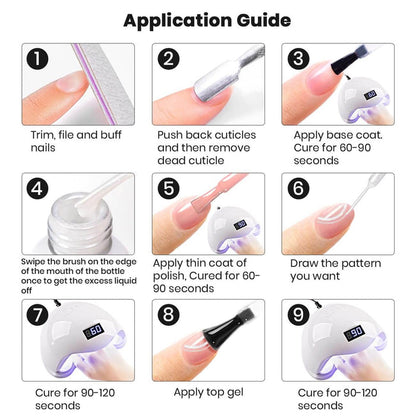 RARJSM® Sliver Pearlescent Nail Art Gel Liner Pearl gel nail polish