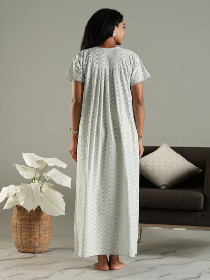 Soft daily wear pastel green 100% pure cotton nighty