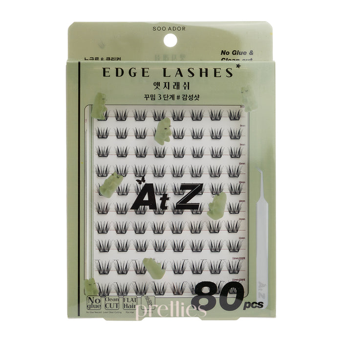 SOO ADOR No Glue & Clean Cut Edge Lashes (#GAM SUNG Shot) 80pcs/ Box (Green Box)