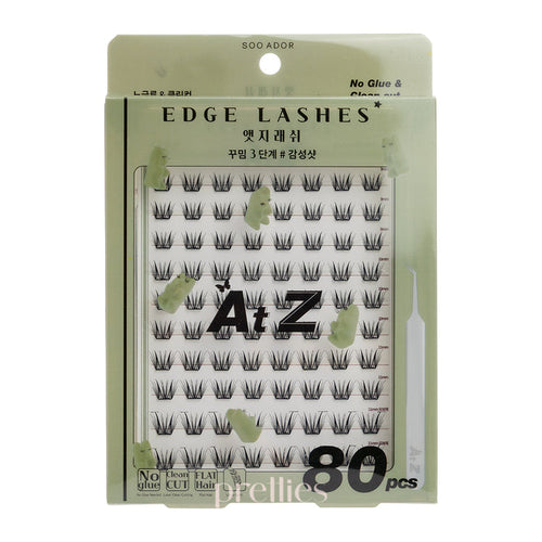 SOO ADOR No Glue & Clean Cut Edge Lashes (#GAM SUNG Shot) 80pcs/ Box (Green Box)