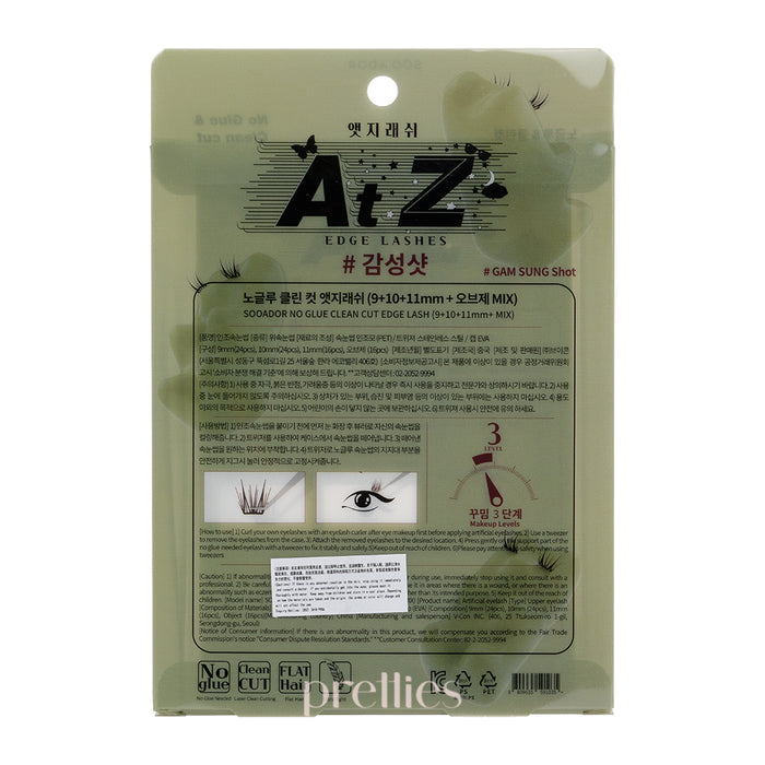 SOO ADOR No Glue & Clean Cut Edge Lashes (#GAM SUNG Shot) 80pcs/ Box (Green Box)
