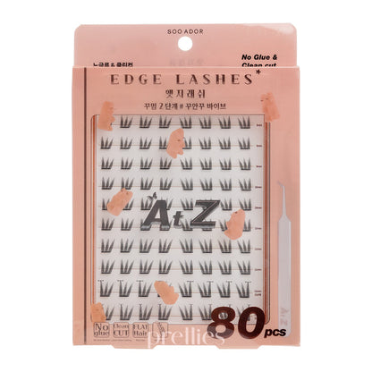 SOO ADOR No Glue & Clean Cut Edge Lashes (#KKU AN KKU Vibes) 80pcs/ Box (Orange Box)