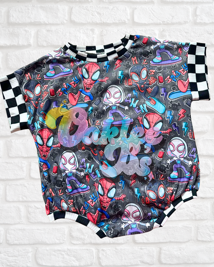 Spidey Sweater Romper w Snaps