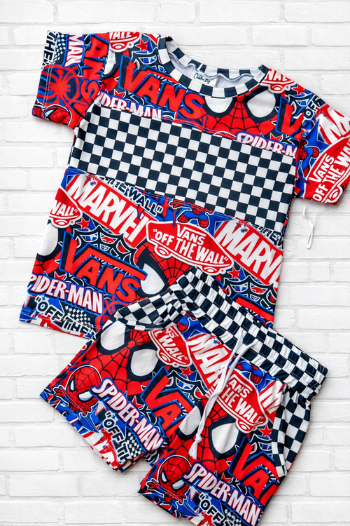 Spidey Vans Upton Tee & Pocket Shorts