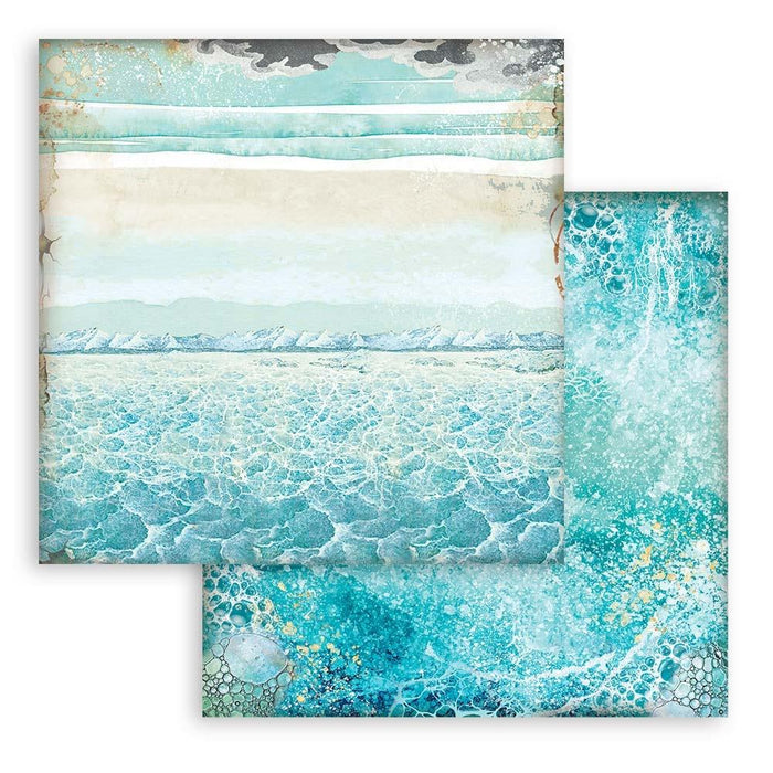 Stamperia - Backgrounds Double-Sided Paper Pad 8"X8" - 10/Pkg - Songs Of The Sea. The perfect start to your scrapbooks, cards and more! This package contains ten 8x8 inch double-sided sheets with a different design on each side. Available at Embellish Away located in Bowmanville Ontario Canada.