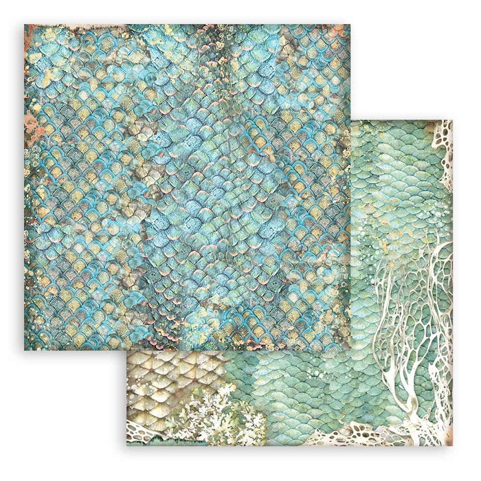 Stamperia - Backgrounds Double-Sided Paper Pad 8"X8" - 10/Pkg - Songs Of The Sea. The perfect start to your scrapbooks, cards and more! This package contains ten 8x8 inch double-sided sheets with a different design on each side. Available at Embellish Away located in Bowmanville Ontario Canada.