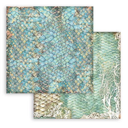 Stamperia - Backgrounds Double-Sided Paper Pad 8"X8" - 10/Pkg - Songs Of The Sea. The perfect start to your scrapbooks, cards and more! This package contains ten 8x8 inch double-sided sheets with a different design on each side. Available at Embellish Away located in Bowmanville Ontario Canada.
