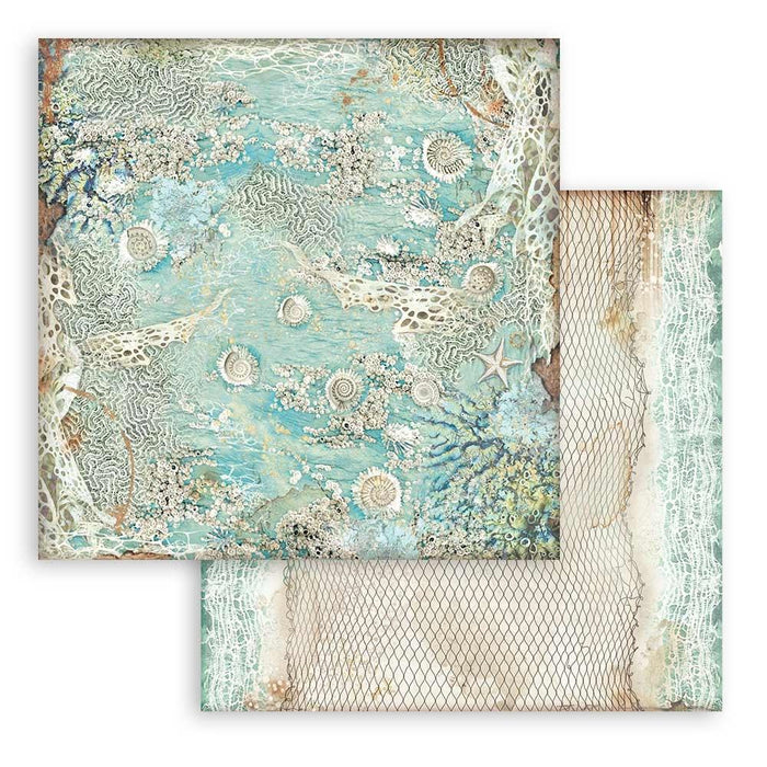 Stamperia - Backgrounds Double-Sided Paper Pad 8"X8" - 10/Pkg - Songs Of The Sea. The perfect start to your scrapbooks, cards and more! This package contains ten 8x8 inch double-sided sheets with a different design on each side. Available at Embellish Away located in Bowmanville Ontario Canada.