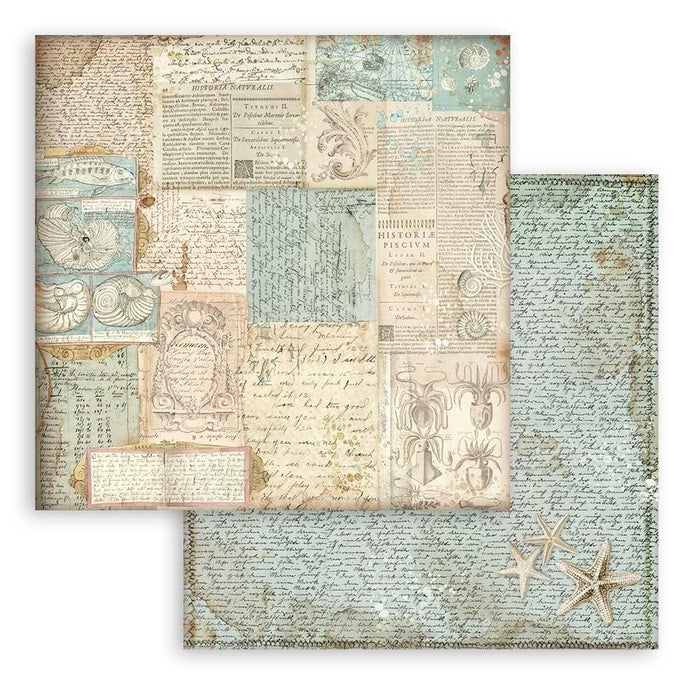 Stamperia - Backgrounds Double-Sided Paper Pad 8"X8" - 10/Pkg - Songs Of The Sea. The perfect start to your scrapbooks, cards and more! This package contains ten 8x8 inch double-sided sheets with a different design on each side. Available at Embellish Away located in Bowmanville Ontario Canada.