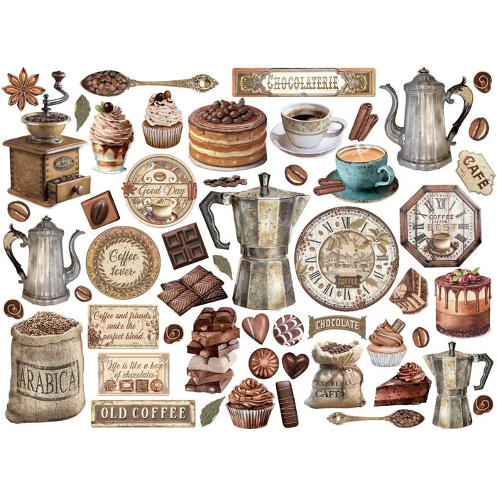 Stamperia - Die-Cuts - Coffee And Chocolate. A fun addition to cards, scrapbook pages and much more! This package contains assorted coordinating die-cut pieces. Available in several assortments, each sold separately. Available at Embellish Away located in Bowmanville Ontario Canada.