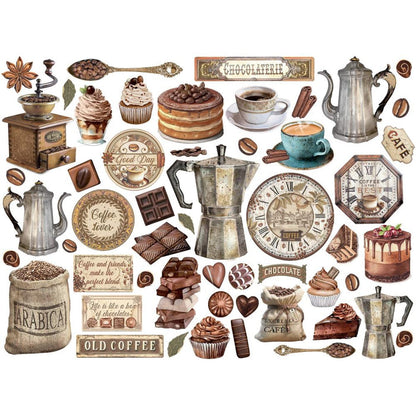 Stamperia - Die-Cuts - Coffee And Chocolate. A fun addition to cards, scrapbook pages and much more! This package contains assorted coordinating die-cut pieces. Available in several assortments, each sold separately. Available at Embellish Away located in Bowmanville Ontario Canada.