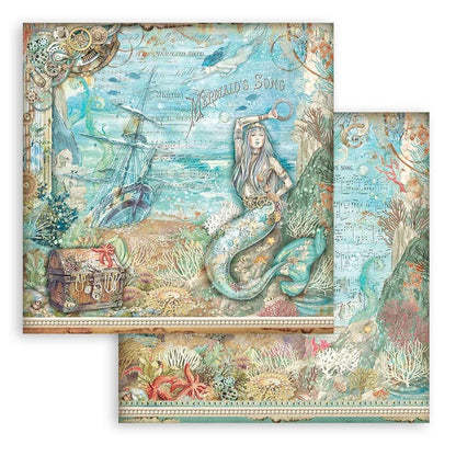 Stamperia - Double-Sided Paper Pad 12"X12" - 10/Pkg - Songs Of The Sea. The perfect addition to your cards, scrapbooks and other paper crafts! This package contains 10 12X12 inch sheets of double-sided paper. Acid free. Available at Embellish Away located in Bowmanville Ontario Canada.
