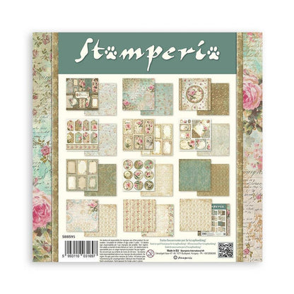Stamperia - Double-Sided Paper Pad 8"X8" - 10/Pkg - Precious, 10 Designs/1 Each. All you need for scrapbooking! This package contains ten 8x8 inch sheets of double-sided paper, each in different designs. Acid free. Available at Embellish Away located in Bowmanville Ontario Canada.