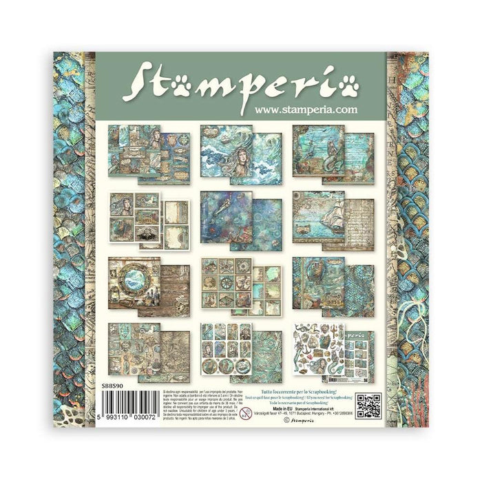 Stamperia - Double-Sided Paper Pad 8"X8" - 10/Pkg - Songs Of The Sea. The perfect start to your scrapbooks, cards and more! This package contains ten 8x8 inch double-sided sheets with a different design on each side. Available at Embellish Away located in Bowmanville Ontario Canada.