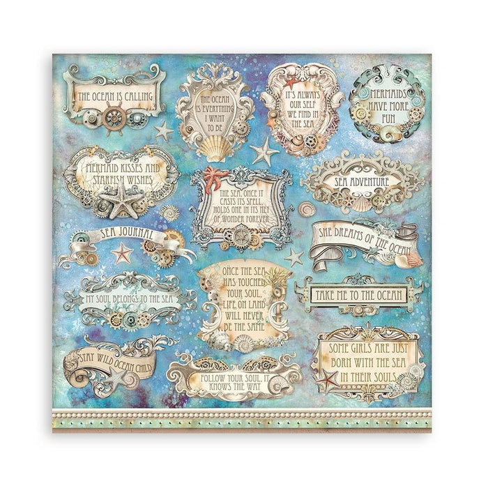 Stamperia - Double-Sided Paper Pad 8"X8" - 10/Pkg - Songs Of The Sea. The perfect start to your scrapbooks, cards and more! This package contains ten 8x8 inch double-sided sheets with a different design on each side. Available at Embellish Away located in Bowmanville Ontario Canada.