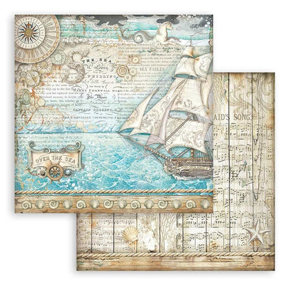 Stamperia - Double-Sided Paper Pad 8"X8" - 10/Pkg - Songs Of The Sea. The perfect start to your scrapbooks, cards and more! This package contains ten 8x8 inch double-sided sheets with a different design on each side. Available at Embellish Away located in Bowmanville Ontario Canada.
