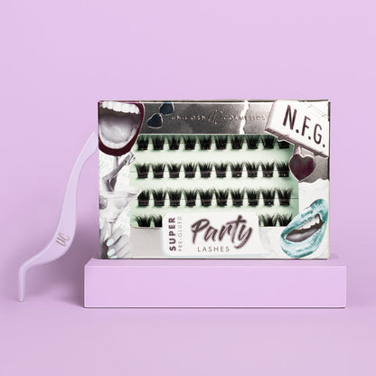 N.F.G. Super Pre-Glued Party Lashes + Tweezer Duo - Unicorn Cosmetics