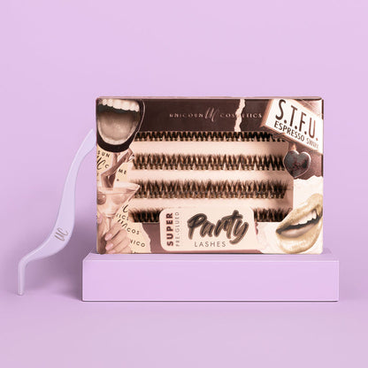 Super Pre-Glued Lashes + Tweezer Duo - Unicorn Cosmetics