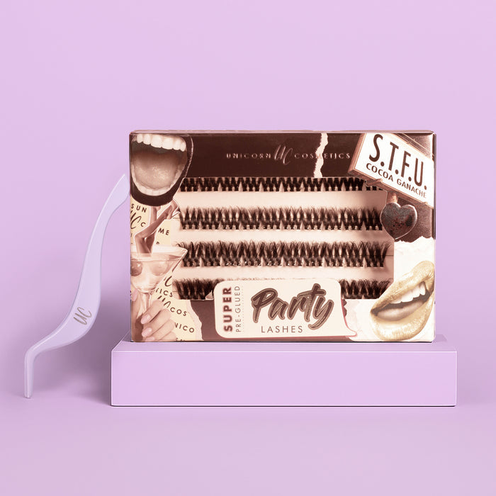 Super Pre-Glued Lashes + Tweezer Duo - Unicorn Cosmetics