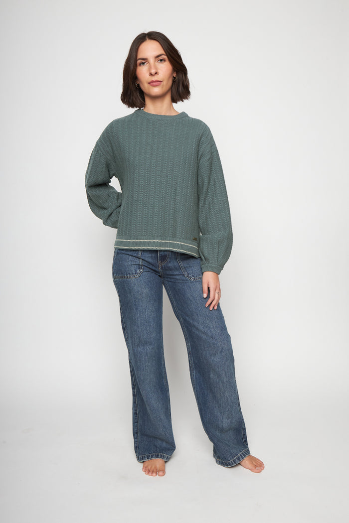 Sweater Noa Orgánico Petróleo Mujer