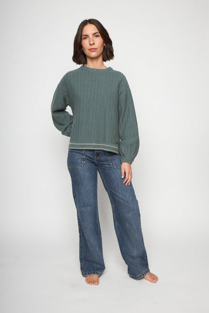 Sweater Noa Orgánico Petróleo Mujer