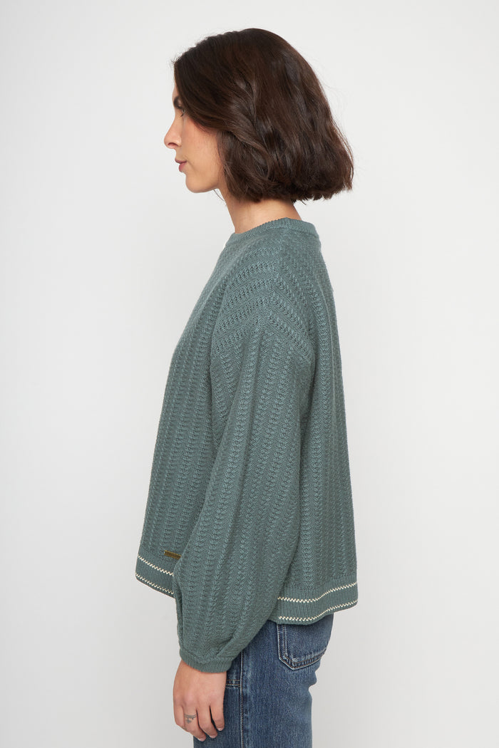 Sweater Noa Orgánico Petróleo Mujer