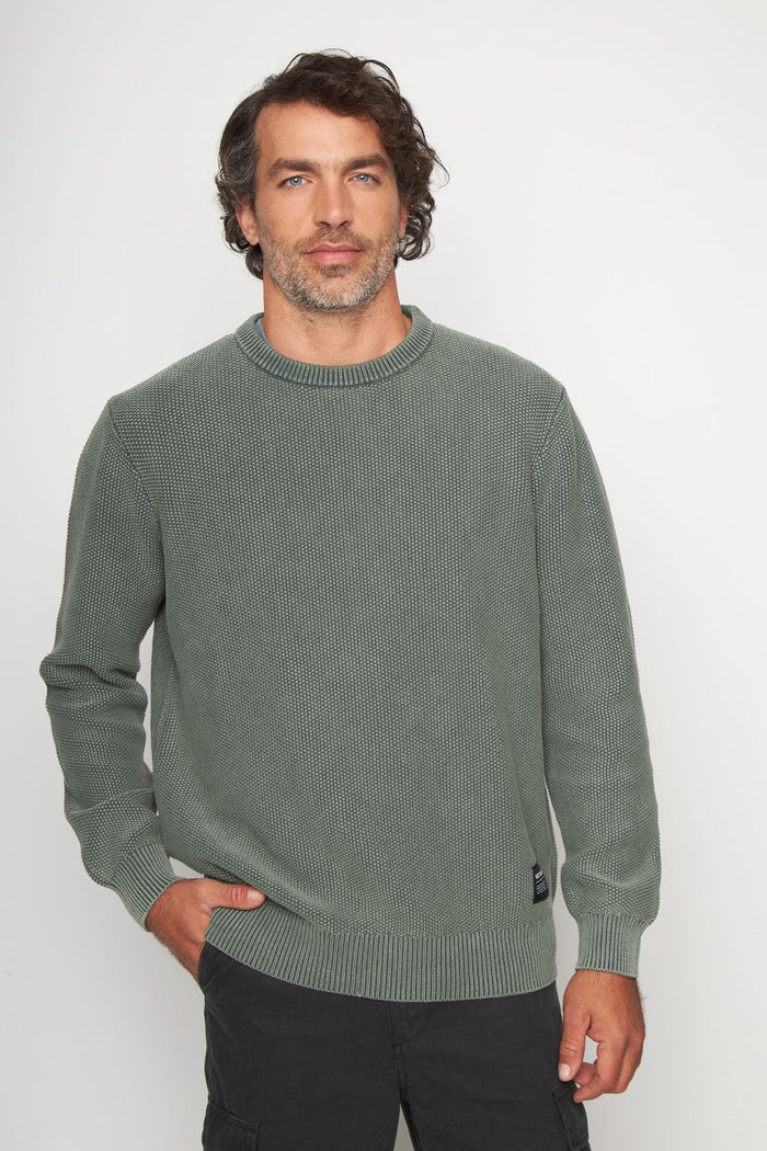 Sweater Toru Orgánico Petróleo Hombre
