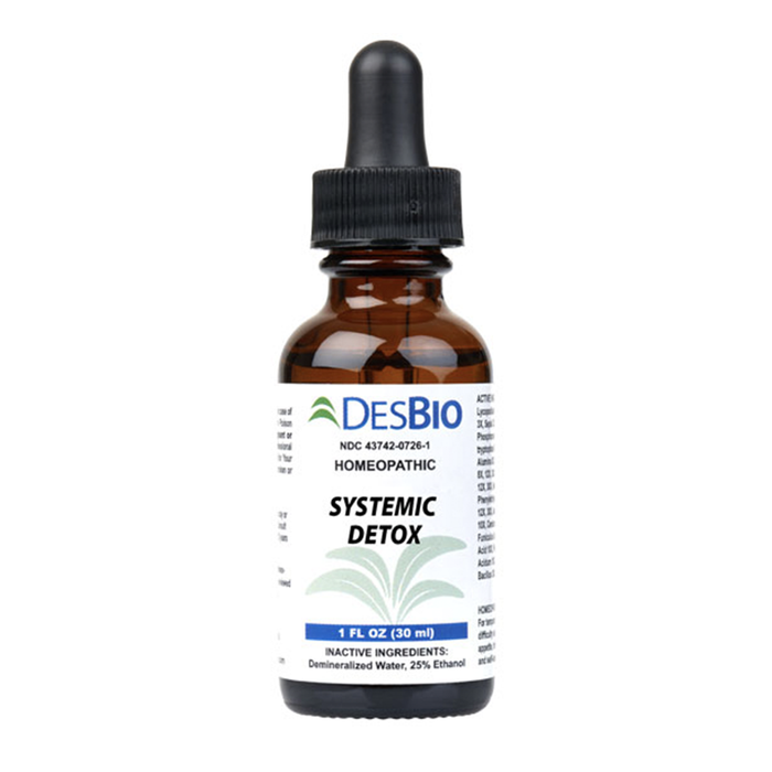 Systemic Detox by DesBio, systemic detox, temporary relief of symptoms related to excretory dysfunction, mucous congestion, digestive problems, allergies