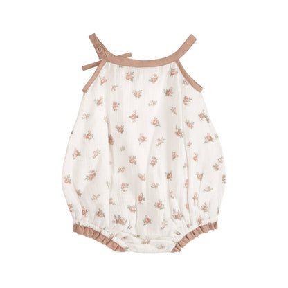 Tea Rose Floral Baby Romper Back (Organic)