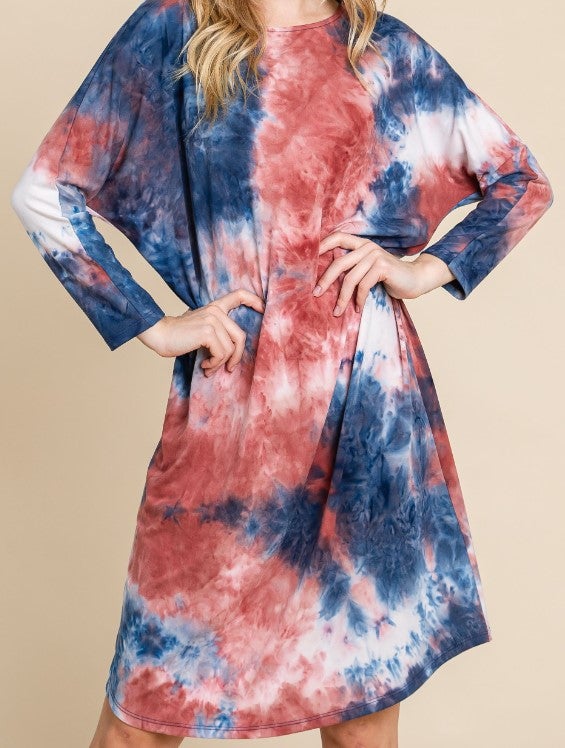 Tie Dye Knee Dress