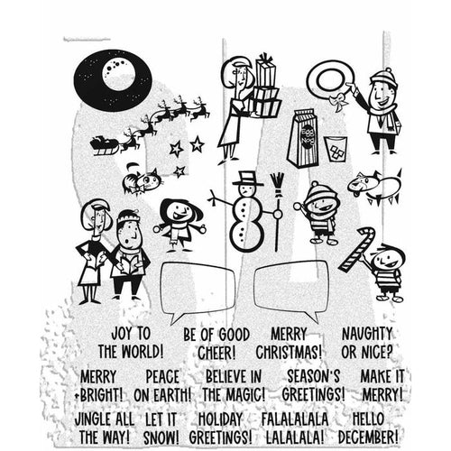 Tim Holtz - Cling Stamps 7"X8.5" - Tim Holtz - Cling Stamps 7X8.5 - Christmas Cartoons. Use them with any acrylic block or stamping platform (sold separately). Available at Embellish Away located in Bowmanville Ontario Canada.