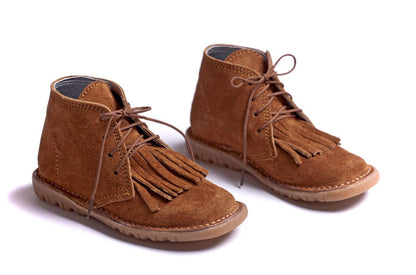 Tobacco Suede Fringe Boots