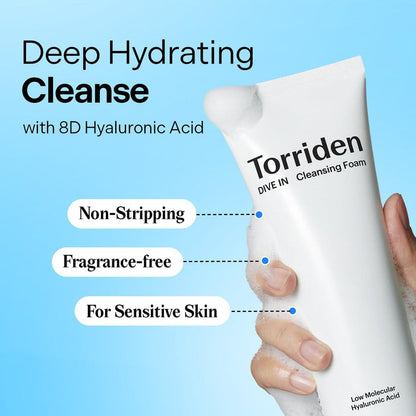 Torriden Dive-In Low Molecular Hyaluronic Acid Cleansing Foam 150 mL