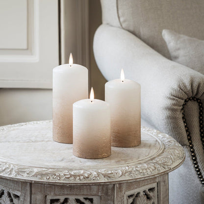 TruGlow® Bronze Ombre LED Pillar Candle Trio