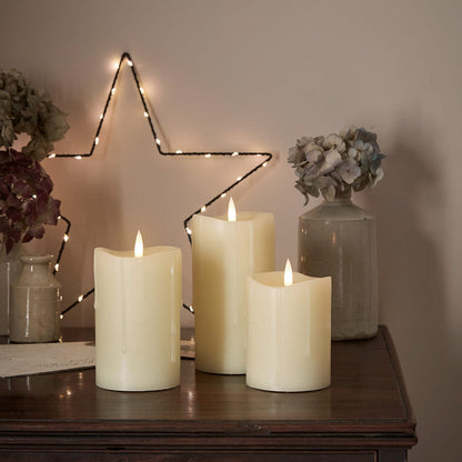 TruGlow® Dripping Wax LED Pillar Candle Trio With Remote Control
