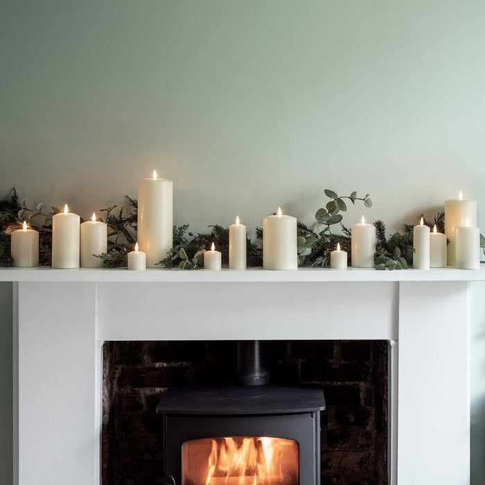 TruGlow® Ivory LED Slim Pillar Candle Trio With Remote Control